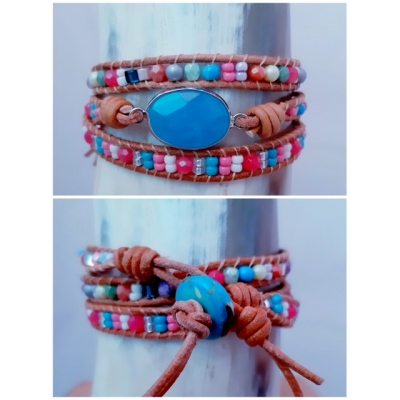 ibiza stijl wikkelarmband turquoise blauw ibiza stijl wikkelarmband turquoise blauw
